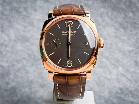 radiomir panerai 1940 alligator antique brown|Radiomir 1940 3 Days GMT Oro Rosso Watch .